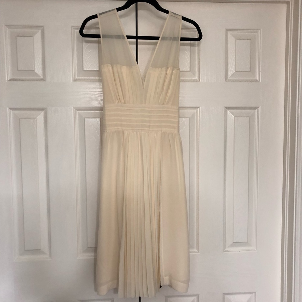 Anthropologie Tracy Reese 10 Cream Silk Dress EUC